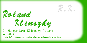 roland klinszky business card